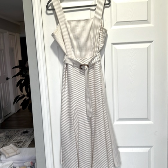 Ann Taylor Dresses & Skirts - Ann Taylor Beige Striped Midi Dress